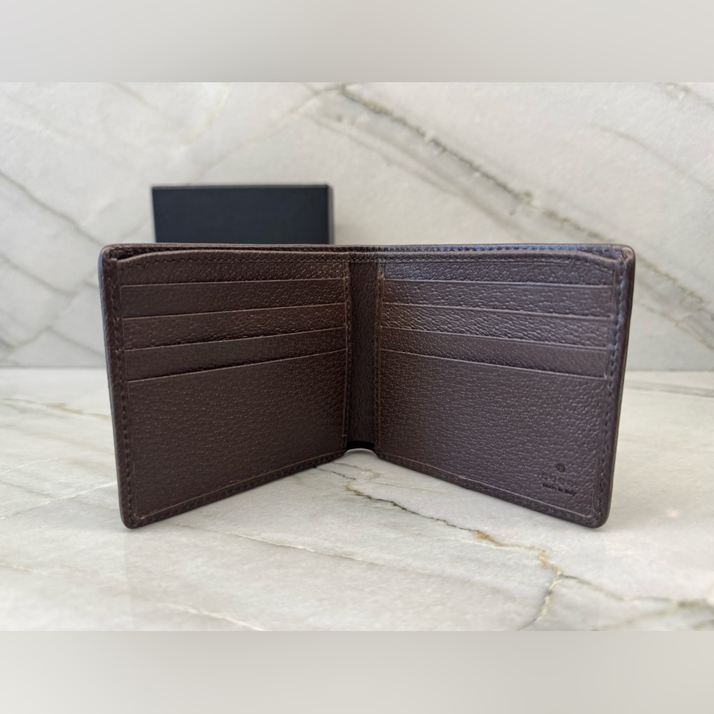 Gucci Jumbo GG Canvas and Leather Bifold Wallet Beige Brown - Picture 5 of 10